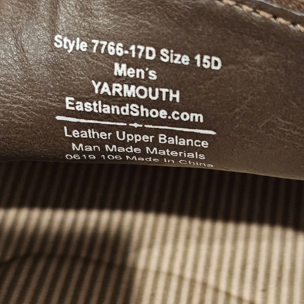 Eastland Yarmouth Men's Leather Boat Shoes 7766-17D Size 15D